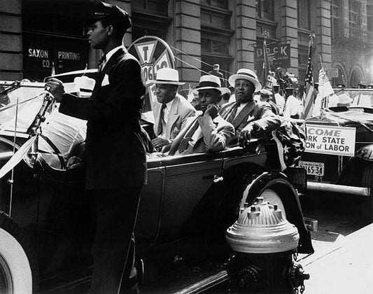 Phillip Randolph and other officials of the Pullman Porter's and Conductor's Union in the 1939 Labor Day Parade in New York City.