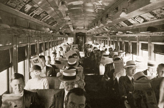 Rail commuters New York USA c1920s-c1930s.