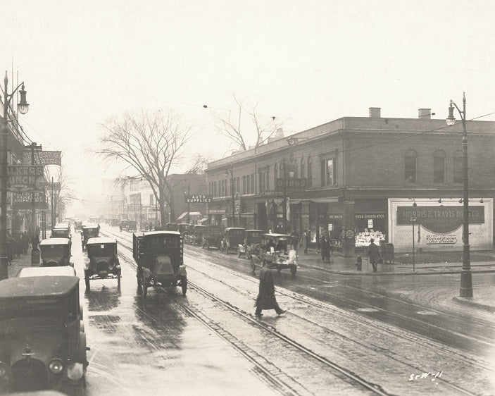 Rainy Day on Woodward 1921 Print