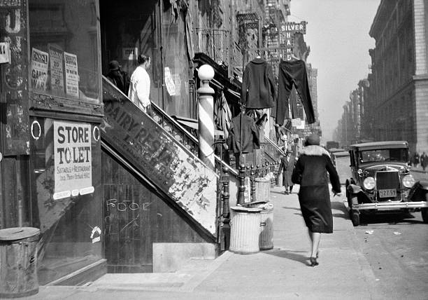 Retail Establishments on Hester Street Lower East Side New York City New York circa 1930.