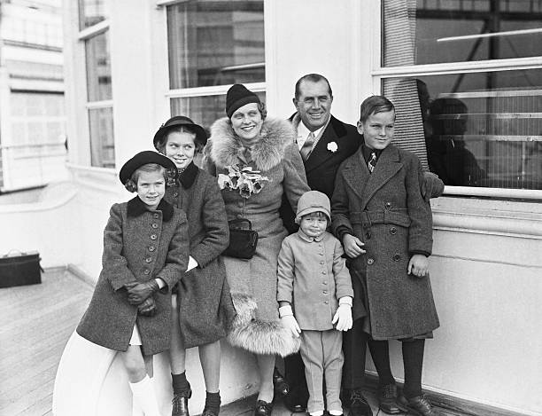 Sailing for Europe. John B. Kelly Democratic leader of Philadelphia and members of his family are pictured aboard the S.S. Normandieas they sailed