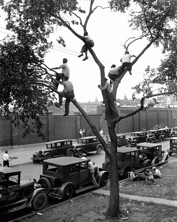 Sneaking a Peak at Wrigley Field 1930s Print