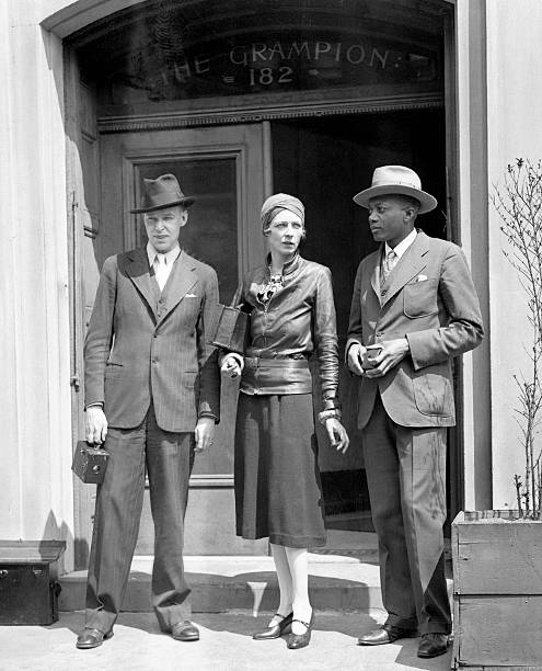 Standing in front of the Grampion Hotel which is now her home Nancy Cunard member of titled steamship family told how her mother disinherited her