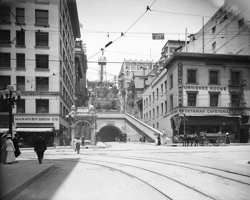 Third and Hill Street 1910 Print
