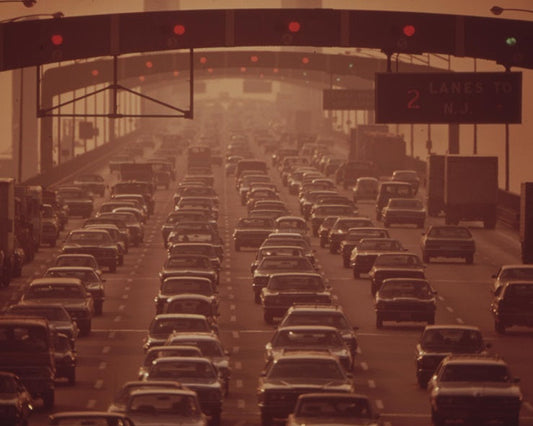 Traffic on the Walt Whitman Bridge 1973 Print