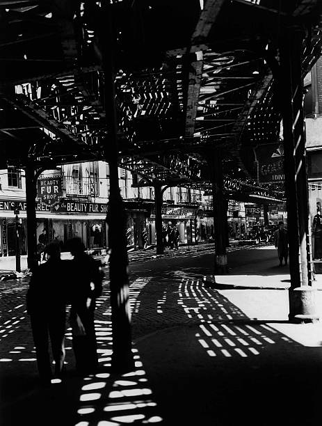 Under the El Second &amp; Third Avenue Lines New York City USA 1936.