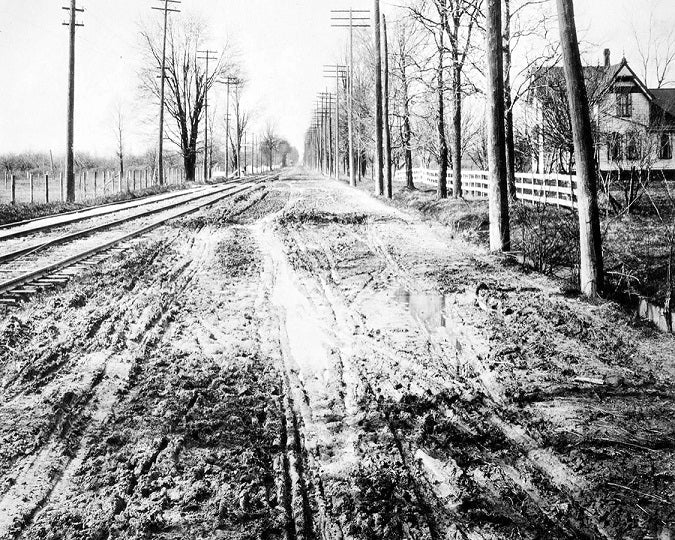Unpaved Woodward Avenue 1908 Print