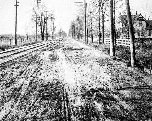 Unpaved Woodward Avenue 1908 Print