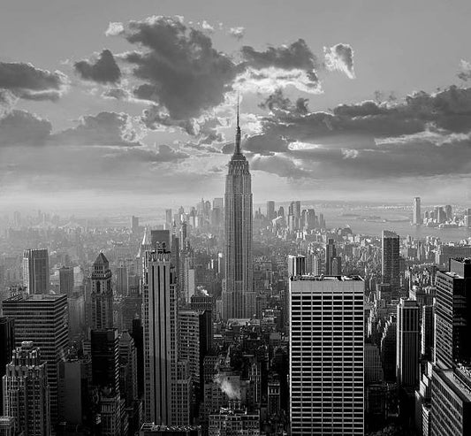 New york city skyline black and white