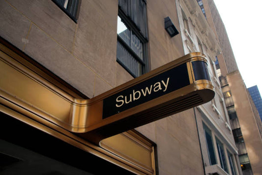 New york city subway entrance at rockefeller center on 6th avenue in midtown manhattan new york city usa